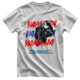 Yamaha R1 Redblue Baskılı Kaliteli Tshirt (Beyaz, XS)