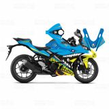 Yamaha R25 2019 Rossi Shark Design Mavi Sticker Set