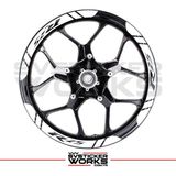 Yamaha R25 Jant Şeridi Geniş Sticker Dıştan Içe Kaliteli Yüksek Yapışkanlı Sticker - Beyaz