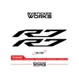 Yamaha R7 Uyumlu Yazı Sticker Yüksek Kalite Özel Kesim Folyo 2'li Set Siyah