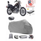 Yamaha Virago Xv 1100 Branda Gri Arka Çanta Uyumlu(Topcase) Motosiket Brandası Motor Örtüsü Çadır Su Geçirmez Motosiklet Kılıfı Motor Brandası,lastikli,taşıma Torbalı