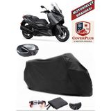 Yamaha X-Max 300 Abs Branda Siyah Arka Çanta Uyumlu(Topcase) Motosiket Brandası Motor Örtüsü Çadır Su Geçirmez Motosiklet Kılıfı Motor Brandası,lastikli,taşıma Torbalı