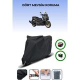 Yamaha X-Max 400 Için Arka Çanta ve Kilit Uyumlu Siyah Motosiklet Branda, Güvenli
