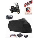 Yamaha X-Max 400 Iron Max Branda Siyah Arka Çanta Uyumlu(Topcase) Motosiket Brandası Motor Örtüsü Çadır Su Geçirmez Motosiklet Kılıfı Motor Brandası,lastikli,taşıma Torbalı