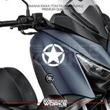 Yamaha Xmax Yıldız Sticker Yan Grenaj Desen Ikili Sticker - Beyaz - SVSTICKERWORKS