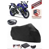 Yamaha Yzf R25 Branda Siyah Arka Çanta Uyumlu(Topcase) Motosiket Brandası Motor Örtüsü Çadır Su Geçirmez Motosiklet Kılıfı Motor Brandası,lastikli,taşıma Torbalı