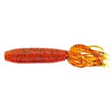 YAMAMOTO 10 cm Fat Ika - Grub Tarzı Gövde ve Tüp Tarzı Etek ile Gerçekçi Yumuşak Plastik Balıkçılık Yemleri - 10'lu Paket, Büyük Siyah ve Küçük Yeşil ile Kabak (Turuncu)