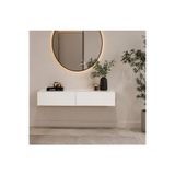 YAMAN DEKORASYON İbiza Modern Beyaz 2 Kapaklı Dresuar Dekoratif Antre & Salon Mobilya 110 cm dolap aynasız kulpsuz model