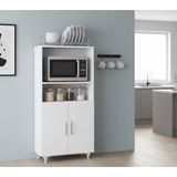 Yaman Dekorasyon Modern 2 Kapaklı Mini Fırın ve Mikrodalga Dolabı Beyaz Suntalam 65 cm Genişlik 128 cm Yükseklik