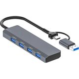 Yaman Market Ally ADS-305D 4in1 Usb/type-C To 4x Usb3.0 Hub Çoğaltıcı Çevirici Dönüştür? - KB002H-6IPFF - Gri