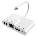 Yaman Market Ally Iphone 3in1 Lightning HDMI RJ45 Otg Digital Av Adaptör HUB-(5775) - KB002H-6J45X7 - Beyaz