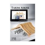 Yaman Market Hsnet Takım Askısı Ceket Etek Pantolon Kıskaçlı 19 Adet - KB002H-6IP6T4 - Çok Renkli
