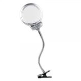 YamanHobi -2.5X130 MM 5X24 MM LED Aydınlatmalı Büyüteç,Masa üstü Metal Hortum Mandallı-MG15124-C