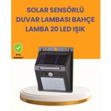 YamanHobi 20 LED Güneş Enerjili Hareket Sensörlü Dış Mekan Duvar Lambası