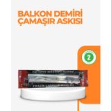 YamanHobi 25x60 cm Çamaşır Askılığı Kare Balkon Demiri İçin Dayanıklı Tasarım