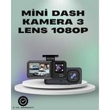 YamanHobi 3 Kanallı Araç Kamerası – Full HD 1080P Kayıt, 2” Ekran, Park Gözetimi Desteği -