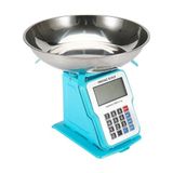 YamanHobi 30kg 1g Dijital Kefeli Terazi Pilli ve Adaptörlü Elektronik Tartı, Paslanmaz Çelik Tepsili Tutar Hesaplama Mavi