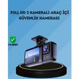 YamanHobi 360° Kapsama Sahip Full HD Araç Kamerası 3’lü Kayıt Gece Görüşlü DashCam -