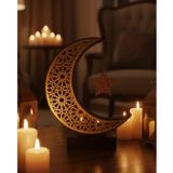 YamanHobi 3D Hilal Yıldız Dekoratif Obje 23x23 cm Modern ve Manevi Tasarım