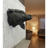 YamanHobi 3D Siyah Ayı Başı Duvar Süsü Özel Tasarım Dekoratif Heykel 25x19 cm