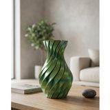 YamanHobi 3D Spiral Yeşil Vazo Modern Tasarım Dekoratif Ev Aksesuarı
