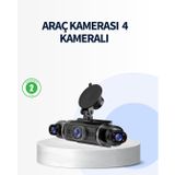 YamanHobi 4 Kameralı Araç İçi Kamera 1080P GPS Takip WiFi Gece Görüşlü -