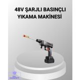 YamanHobi 48V Kablosuz Yıkama Makinesi – 2 Pil, Köpük Tankı ve Ayarlanabilir