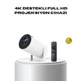 YamanHobi 4K Destekli Full HD Projeksiyon Cihazı – 130 inç Geniş Ekran, WiFi ve HDMI Bağlantılı