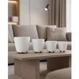 YamanHobi 4’lü 3D Beyaz Ayaklı Saksı Seti Modern Minimal Dekoratif Vazo