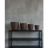YamanHobi 4’lü 3D Modern Kahverengi Vazo Seti Ayaklı Dekoratif Saksı Takımı