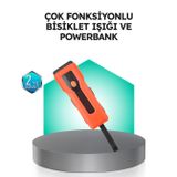 YamanHobi 5000 mAh Bataryalı Bisiklet Farı COB Çakar Çok Fonksiyonlu -