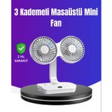 YamanHobi 720° Döner Çift Taraflı Masaüstü Vantilatör – USB Şarjlı Sessiz Fan