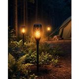YamanHobi Alev Efektli Solar Bahçe Lambası Su Geçirmez Sensörlü LED Dış Mekan Aydınlatma