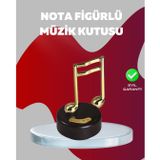 YamanHobi Altın Nota Figürlü Dönen Müzik Kutusu Dekoratif Music Box -