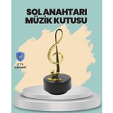 YamanHobi Altın Nota Sol Anahtarı Müzik Box Döner Mekanizmalı Hediyelik -