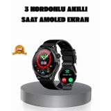 YamanHobi AMOLED Ekranlı Smartwatch – 3 Kordonlu, Kalp Atış & Uyku Takipli Akıllı Saat -
