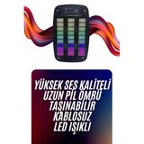 YamanHobi Bluetooth Hoparlör Taşınabilir Şarjlı Işıklı Büyük Boy Yüksek Ses Kaliteli -