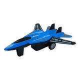 YamanHobi Çek Bırak Metal Mini Savaş Uçağı 10 cm - Mavi