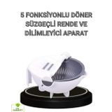 YamanHobi Çok Fonksiyonlu Döner Rende Süzgeç Hazneli Ergonomik Sebze Doğrayıcı