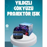 YamanHobi Döner Galaxy Projektör Gece Lambası – Ay ve Yıldız Işıklı Atmosfer Lamba, USB Bağlantılı