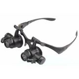 YamanHobi -Gözlük Modeli 10x 15x 20x 25x Lens,2led ışıklı,büyüteç