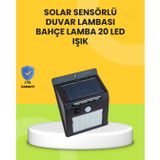 YamanHobi Güneş Paneli ile Şarj Olan 20 LED Dış Mekan Hareket Sensörlü Lamba