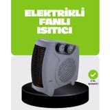 YamanHobi Güvenli Elektrikli Fanlı Isıtıcı Termostatlı Hızlı Isıtma