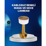 YamanHobi Kablosuz Dokunmatik Masa Lambası – Şık Modern Metal Gövde, USB Şarjlı