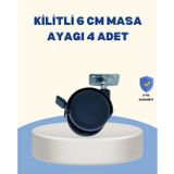 YamanHobi Kilitli Mobilya Tekerleği 6 cm 4’lü Kolay Kurulum