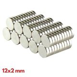 YamanHobi N35 12x2 Mm Neodyum Mıknatıs 50 Adet, Yuvarlak, Nikel Kaplamalı Kaliteli ve Dayanıklı Ürün