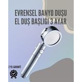 YamanHobi Paslanmaz Çelik Çok Fonksiyonlu El Duş Başlığı – 3 Modlu Püskürtme Seçeneği