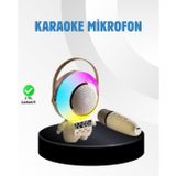 YamanHobi Renkli Işıklı Astronot Mini Bluetooth Speaker ve Karaoke Mikrofon -