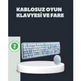 YamanHobi Retro Daktilo Stilli Kablosuz Klavye Mouse Seti – Sessiz ve Şık -