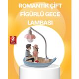 YamanHobi Romantik Çift Figürlü Gece Lambası Sandal Model Sevgiliye Özel Hediye